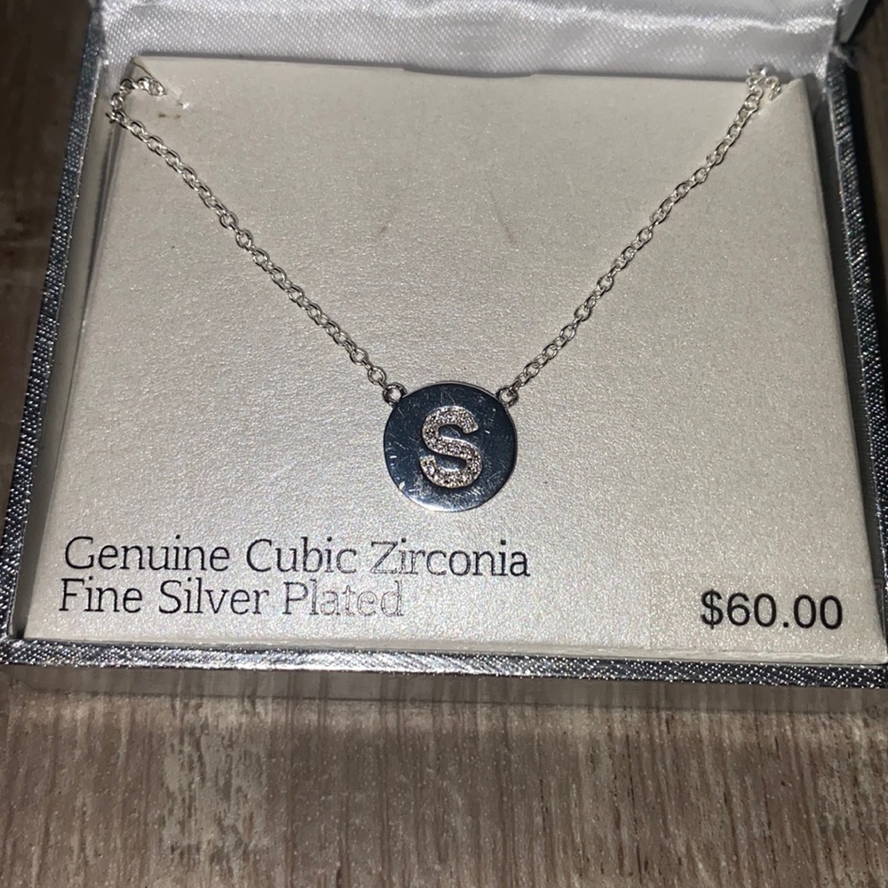 Cubic Zirconia Initial Necklace